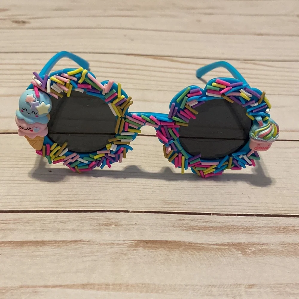 Girls blue sprinkle ice cream sunglasses